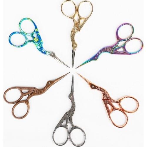 1PCS Durable Stainless Steel Retro Scissors Makeup Embroidery Nail Scissors Toe Horny Scissors Beauty Makeup Sewing Tools