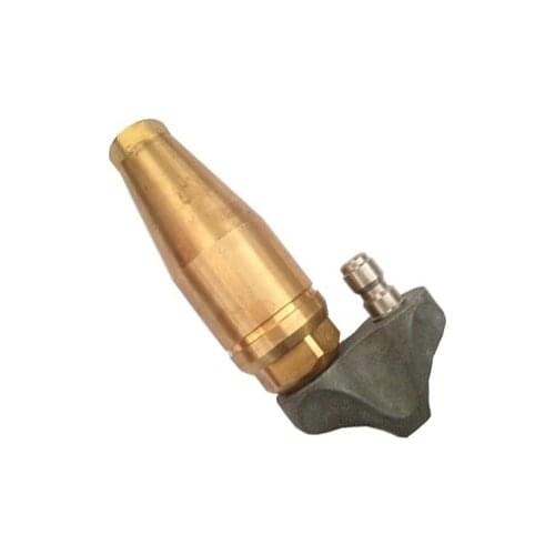 Reverse turbine nozzle with 1/4 inch quick connect coupling, sewer cleaning nozzle