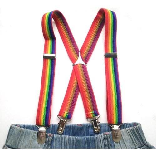Baby Rainbow Suspenders High Quality Metal Triangle Cross Adjustable Suspender Keep Girls Skirt Boys Pants Kids Braces BD012