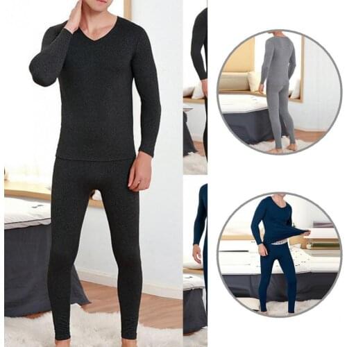 Jogging Fabulous Seamless Men Underwear Suit V Neck Top Suit Skin-friendly for Spring