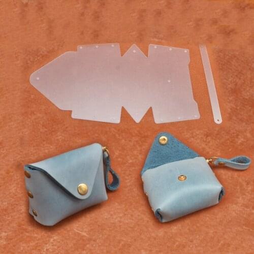 1 Set PVC Sewing Pattern Template for DIY Handmade Small Card Holder Coin Bag Leather Craft Supplies