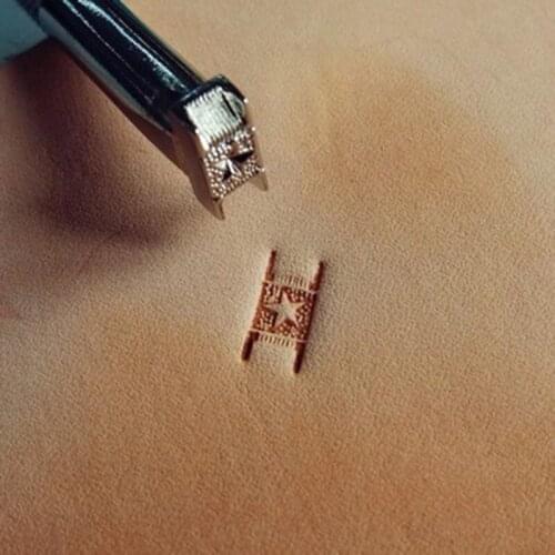 Alloy material straw mat Pentagram pattern-Hand-work unique design carving punches stamp craft leather working tools