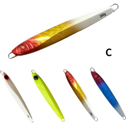 Swolfy 4pcs Lead Metal Jigging Lure 150g/200g 4colors Deep Sea Artificial Fishing Bait hard lure fishing lure