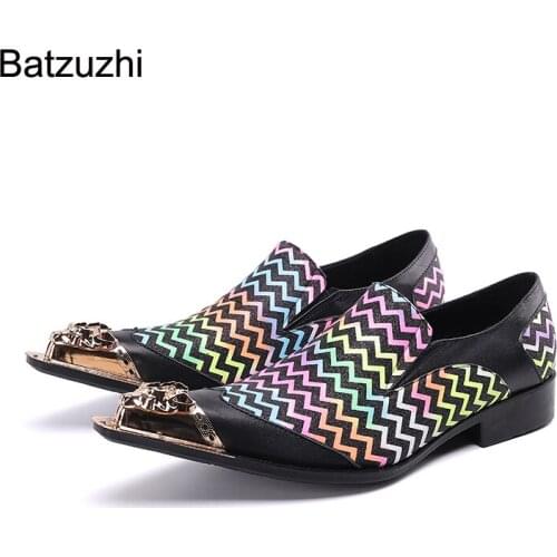 Batzuzhi Italian Style Men Shoes Formal Business Leather Dress Shoes Men Oxfords Color Party and Wedding Shoes Men, Big Size 46