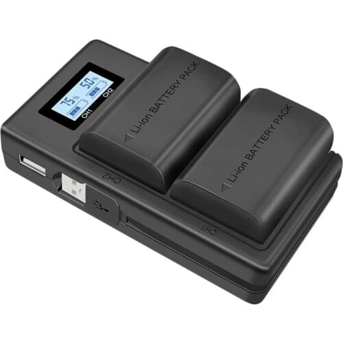 Hot Lp-E6 Battery Charger Lcd Dual Charger For Canon Eos 5Ds R 5D Mark Ii 5D Mark Iii 6D 7D 80D Eos 5Ds R Camera