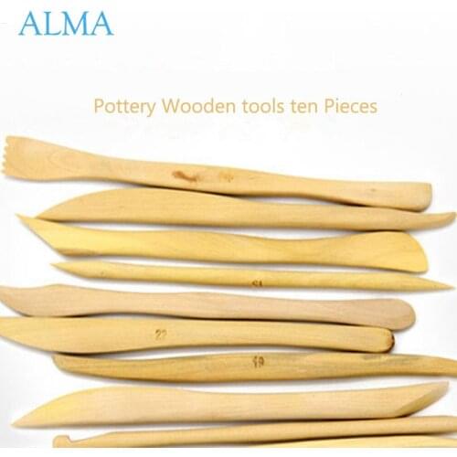 10 PCS Clay Sculpture Tool set Carving DIY Wooden Pottery mold for art craft Shaping tool designer Clay lovers Ceramice Tools