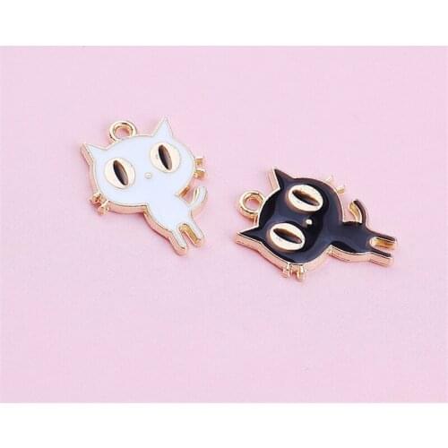 10pcs Japanese And Korean Girl Cute Cat Earrings Fashion Alloy Earrings For Girls Bracelet Necklace Pendant Jewelry Accessories