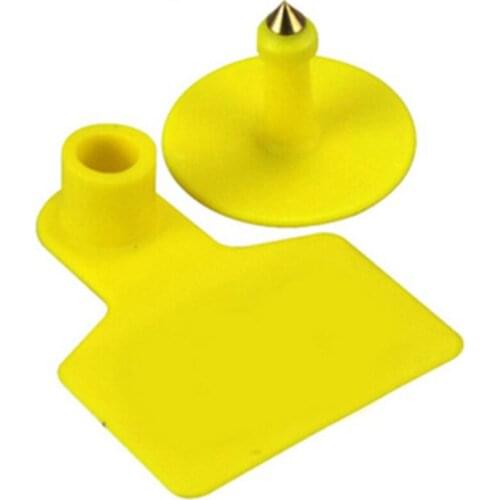 100Pcs Cow Cattle TPU Ear Tag Signs Without Words Ear Tags Typing Copper Head Earrings Farm Animal Identification Card