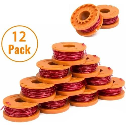12Pcs Line String Trimmer Spool Nylon Brush Mower Bump Spool Cutter Line Grass Brush Mower Replace For WORX Garden Tool Parts