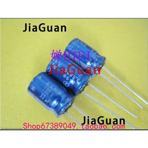 20pcs NEW ELNA RE3 100V33UF 8X11.5MM audio electrolytic capacitor 33uF/100V blue robe 33UF 100V