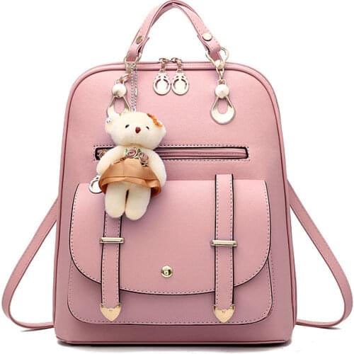 2020 Cute Fashion Women Backpack School Bags for Teenage Girls College Style Bags for Women New Luxury Backpack Pu School Bags