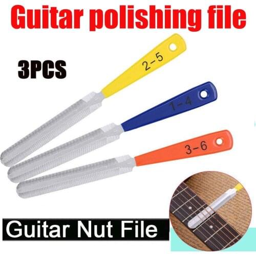 3pcs Electric Guitar Bass Fret Crowning Files Grinding Repair Tool Stringed Instruments Guitar Parts Accessories stainless steel