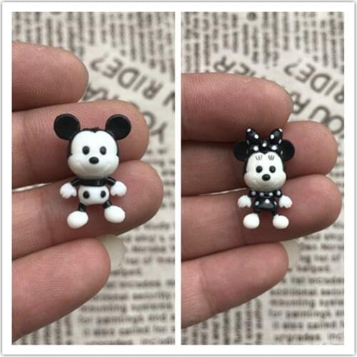 60piece 2cm couple of mickey minnie very small figure toys black and white color mickey figure toys