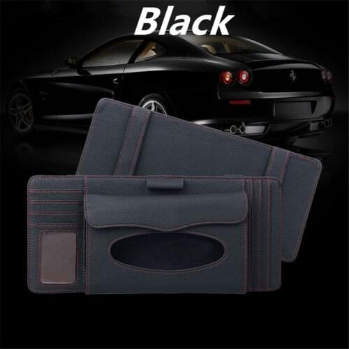 Car Sun Visor Organizer Tissue Holder Interior Accessories Car Styling CD Card Storage Bag Pen Holder Tool Pouch Card Storage
