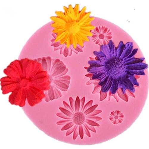 Free Shipping Chrysanthemum Flower Shaped 3D Silicone Cake Mold Soap Fandont Moulds DIY Cake Baking Tools A1171