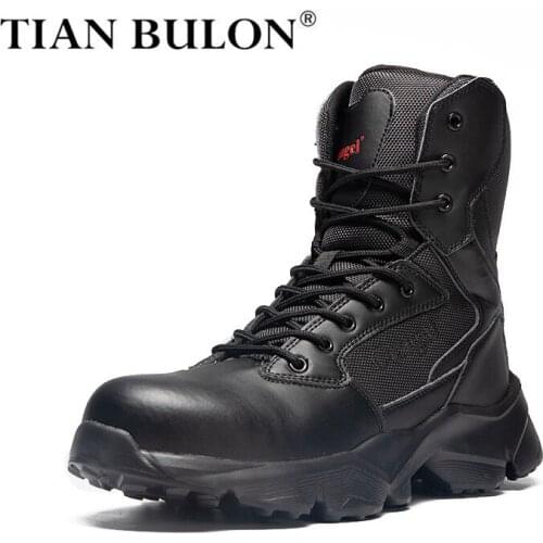 Steel Toe Cap Military Boots Waterproof Men Boots Safety Shoes Security Working Steel Toe Anti-Smashing Mens Work Boots Size 47