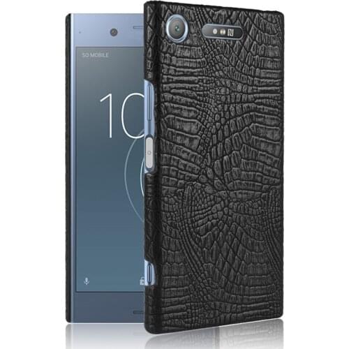 For Sony Xperia XZ1 G8341 G8342 Case Crocodile Pattern Hard PC+PU Leather Back Cover Case for Sony XZ1 Phone Hard Cover