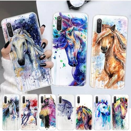 Oil Painting Cute Horse Soft Cover Phone Case For Xiaomi Redmi Note 10 9 9S 8 7 8T 9A 8A 7A 6A 5 4X S2 K20 Pro Customized Coque