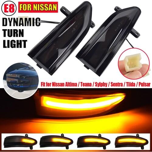 2pcs Dynamic Blinker For Nissan Tiida / Pulsar C13 2015-2019 LED Turn Signal Light Side Mirror Indicator