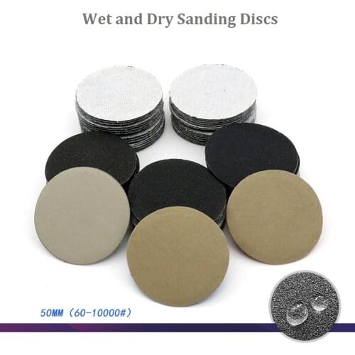 5/10/20/50/100pcs 50mm Wet and Dry Sanding Discs Grit 60-10000 2" Hook & Loop Polishing Sandpaper