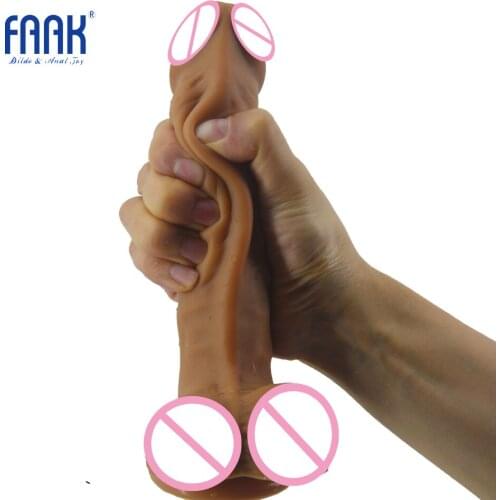 FAAK Silicone Complexion Dildo Soft Artificial Lifelike Penis Big Dick Sex Toys Female Adult Products Masturbation Sex Products
