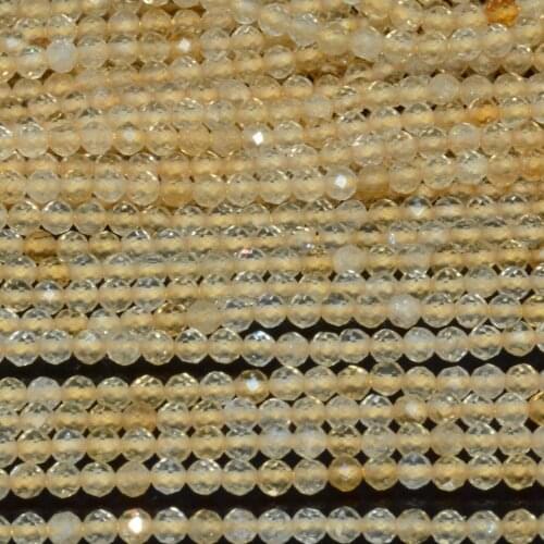Natural Citrine Faceted Round Beads 3.5mm