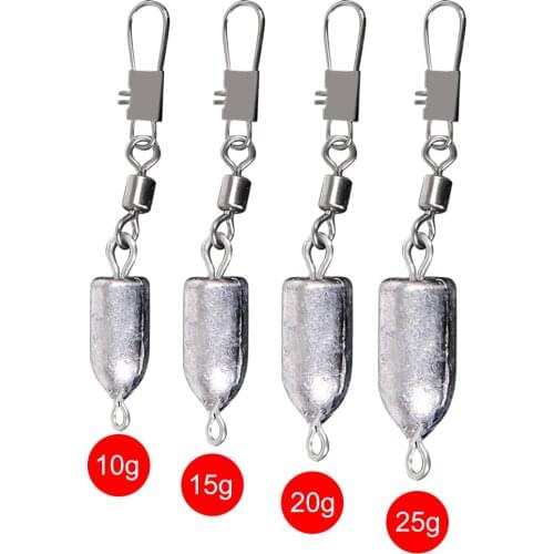 Water Fishing Sinker Bullet Weights Fishing Tackle Accessories Pesca Sinker Lures for 10g/15g/20g/25g