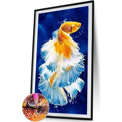 Full,5d diy,Diamond painting,picture of rhinestone Blue Fish paintings,mosaic full embroidery,Animal Home decor