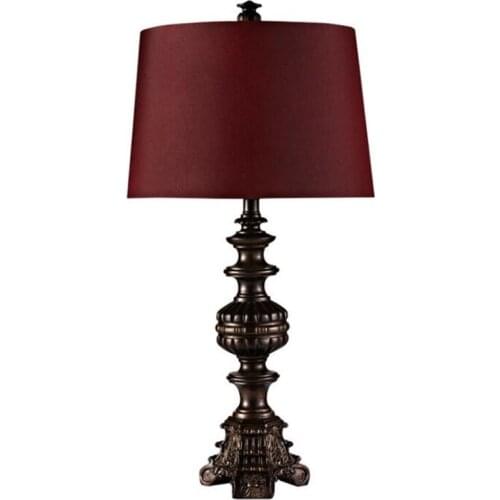 Classical Rural Healthy Resin Fabric E27 Table Lamp for Living Room Bedroom Bedside Study H 63/74cm 80-265V 1536