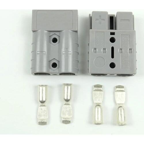 600V 50A Copper Silver Battery Quick Connector Kit Connect Plug Disconnect Winch Trailer Connect Max for 6AWG Wire