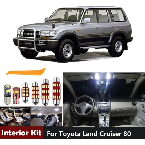 13pcs Canbus Car LED Interior Lights Package Kit For Toyota Land Cruiser 80 1990-1997 Map Trunk Dome Lamp