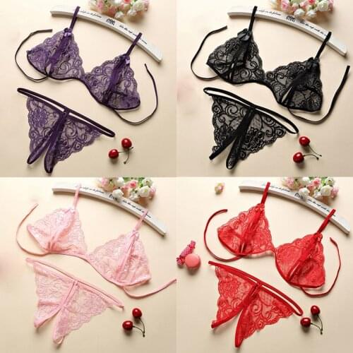 Femme Sexy Lingerie Set Push Up Bra And Panty Set Lace Underwear Transparent Bra Set Bras For Women Conjunto Lenceria Vintage