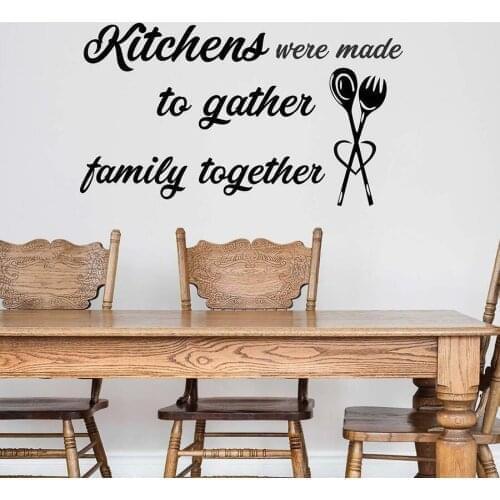 Kitchen Quotes Wall Sticker Home Decor For Living Room Restaurant Vinyl Window Decal Knife and Fork Art Lettering Mural M788