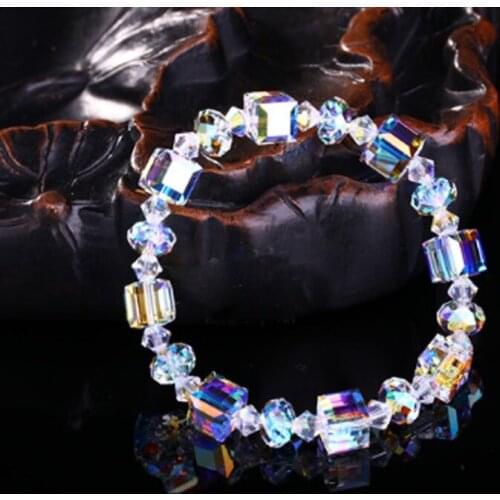The aurora square sugar Austrian crystal bracelet Korean edition fashion exquisite jewelry girlfriend birthday present