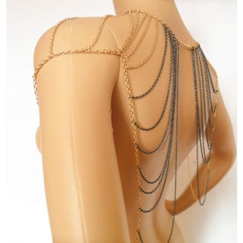 Hot Fashion Women Jewelry present Tassels Link Body Statement Shoulder arm Chain Necklace punk hip hop Upper Arm Bracelet