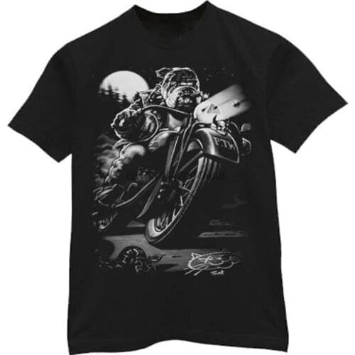 Mens T shirt Bulldog Biker(1)