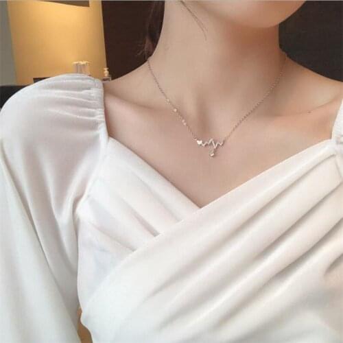 Pure 925 Sterling Silver Necklace For Women Jewelry Shiny Zircon Star Heart Pendant Necklace Female Clavicle Accessories Crystal