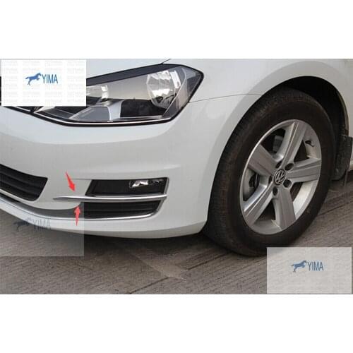 Front Fog lights Lamps Eyelid Eyebrow Decoration Strip Cover Trim For VW Golf 7 2014 2015 2016 hatchback ABS Auto Accessories