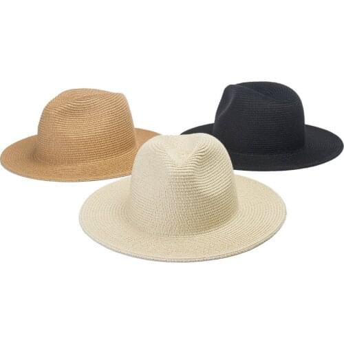 King Wheat Summer 2021 Straw Large Size Big Head Circumference Women Sun Hat Black Camel Beige Outdoor Travel Beach Men Jazz Cap