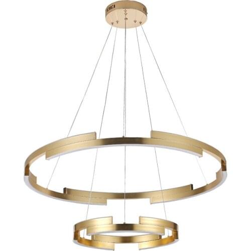 Modern Stylish Luxury Gold 80cm 40cm Aluminium Round Ring LED Pendant Lamp For Living Dinning Master Room Lighting Fixtures