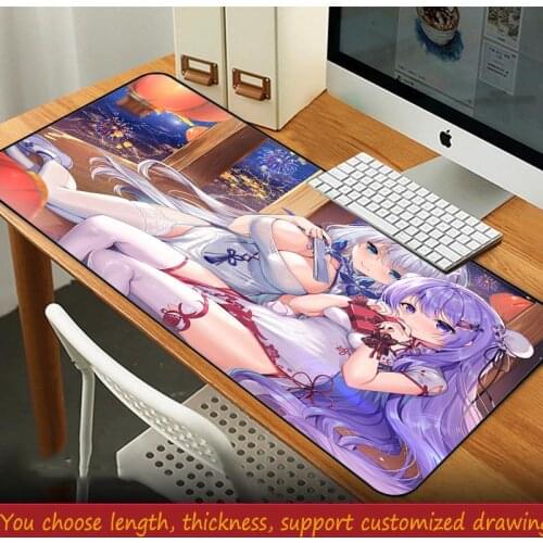 XGZ super mouse pad cartoon female computer game pad, non-slip natural rubber, large pad with seaming is suitable for players