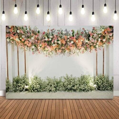 Wedding Floral Backdrop for photography studio photocall rose flowers girl birthday customize photophone bridal shower
