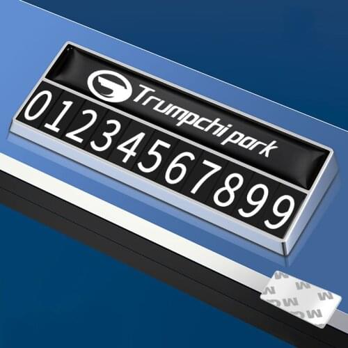 1PC Zinc Alloy Car Temporary Parking License Card Phone Number Plate For Trumpchi Logo GA3 GA6 GA8 GS8 GS3 GS5 GM8 Accessories