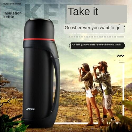 Large-capacity Thermos Cup Portable Double-layer Vacuum Insulation Water Bottle Outdoor Travel Sports Insulation Water Bottle