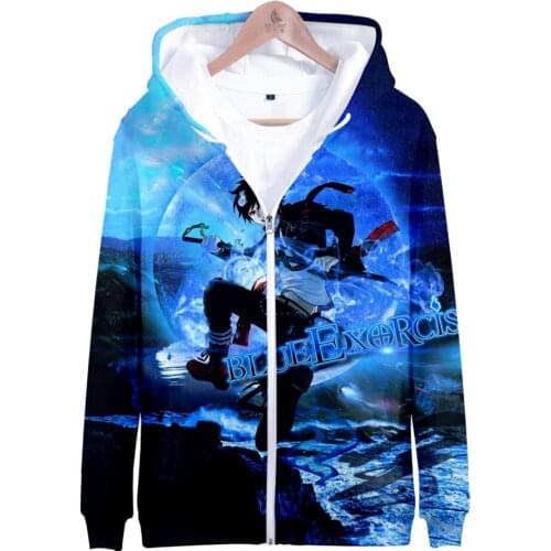 Kawaii Blue Exorcist 3D Print Zipper Hoodie Autumn Winter Holiday Passionate Style Men/Women Streetwear Hooded Y2K-clothing