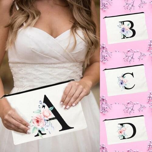 Alphabet Outdoor Makeup Bag Bridesmaid Cosmetic Case Bridal Party Toiletries Organizer Female Storage Make Up Cases Wedding Gift