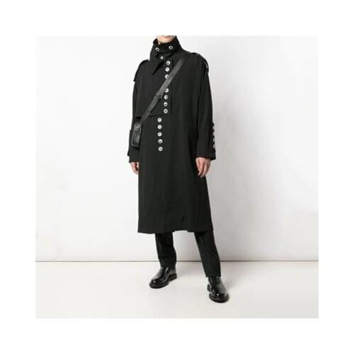 Winter Autumn new fashion men loose windbreaker youth fashion long coat long sleeves casual thin individuality jacket