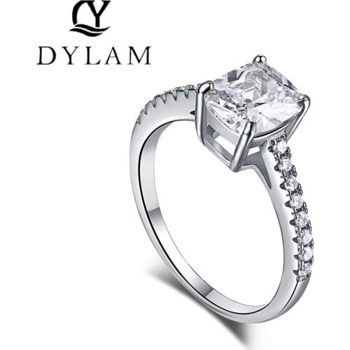 DYLAM Ring For Women 925 Sterling Silver Zircon Simple Fashion Popularity Jewelry For Women Exquisite Jewelry Wedding