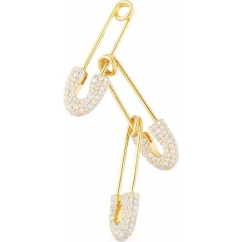 1pairs fashion geometry clasp 18K Gold pin earrings