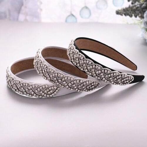 100% Handmade Sparkly Bridal Rhinestone Baroque Headhoop Wedding Tiara Headpiece Silver Rhinestone Headband Wedding Hair Jewelry
